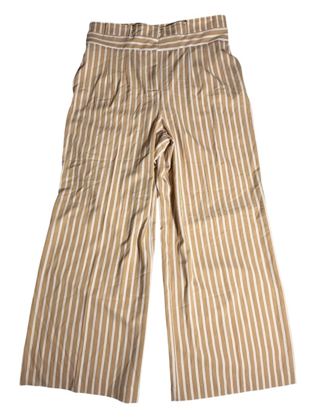 NY&C 7th Ave Design Studio Brown/White-Striped Palazzo Pants, Size 18